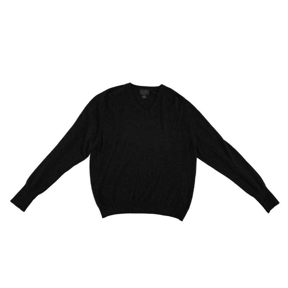 Club Room 100% Cashmere V-Neck Sweater Men's Size XL Black